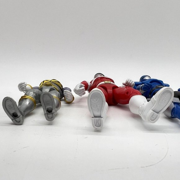 Bandi Power‎ Rangers Action Figure Lot Dino Space & Beast Blue Red Silver W Bike - Picture 6 of 8